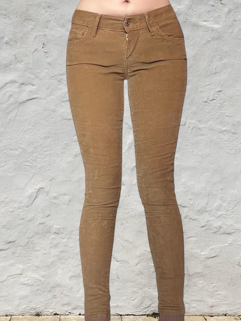 High-Rise Skinny Jeans in Brown